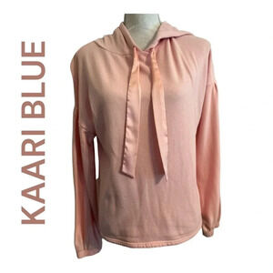 Kaari‎ Blue women’s long sleeve light pink hooded sweater
